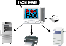 FAX同報送信イラスト